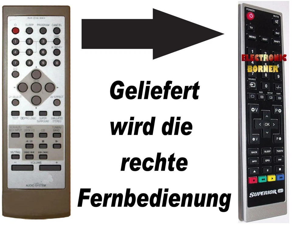 SUPERIOR Ersatz Fernbedienung für Technics SA-EH750 RAK-SC304W RAK-EHA28WH RAK-EHA16WH