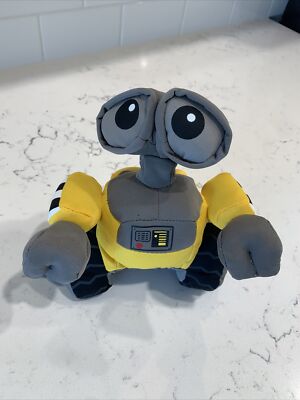 Disney Store Wall-E Plush Stuffed Robot Yellow Gray Pixar Soft Toy 7''