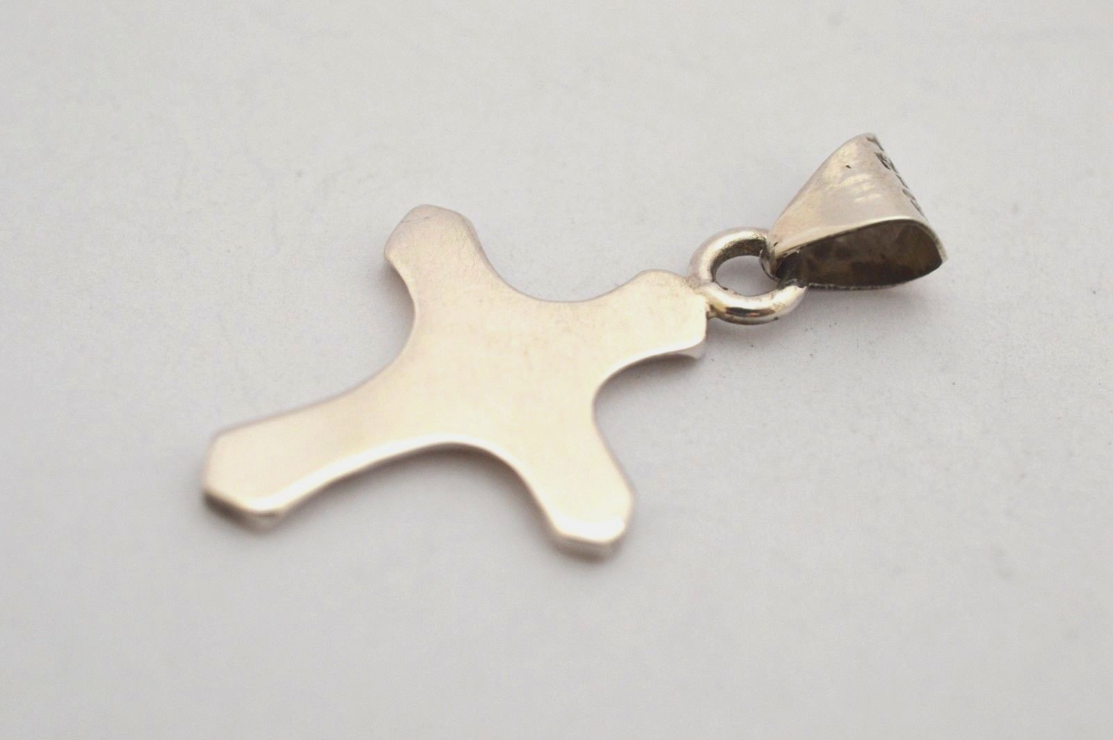 Taxco Mexican 925 Sterling Silver Cross Pendant Top. 3.7 grams 1" x 55/ ...