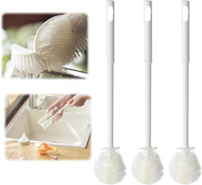 Folded Soft Bristle 360  Silicone Cup Brush Water Bottle Cleaner with Long Hand