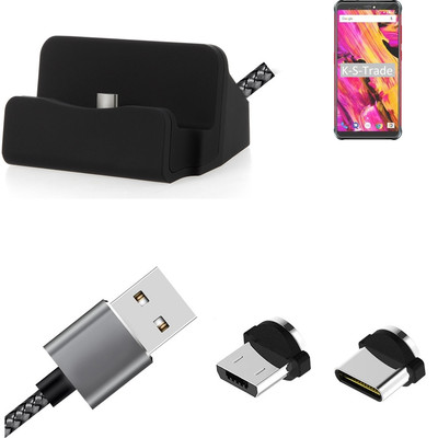 Ladestation für Vernee V2 Pro + USB-Typ C u. Micro-USB-Adapter