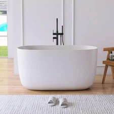 47'' Freestanding Bathtub Stone Resin Solid Surface Soaking Tub Freestanding tub