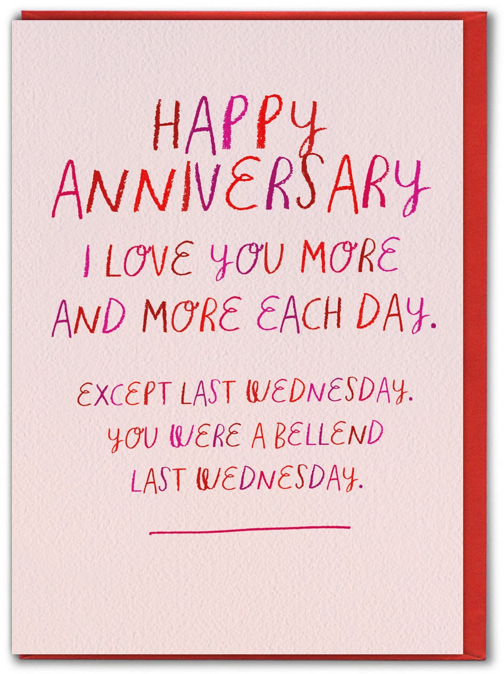 Rude Anniversary Card 'Belllend' Cheeky Novelty Humour Funny Witty Amusing Joke