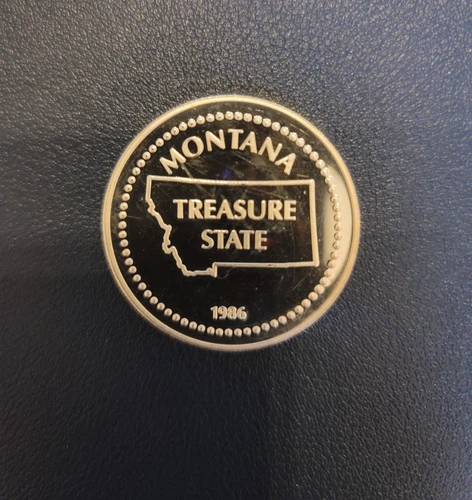 Vintage 1oz 1986 JM Montana Treasure State - Big Sky Country .999 Silver Round!
