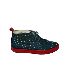 Del Toro Chukka Sneakers Size 12 Blue White Polka Dots Red Soles