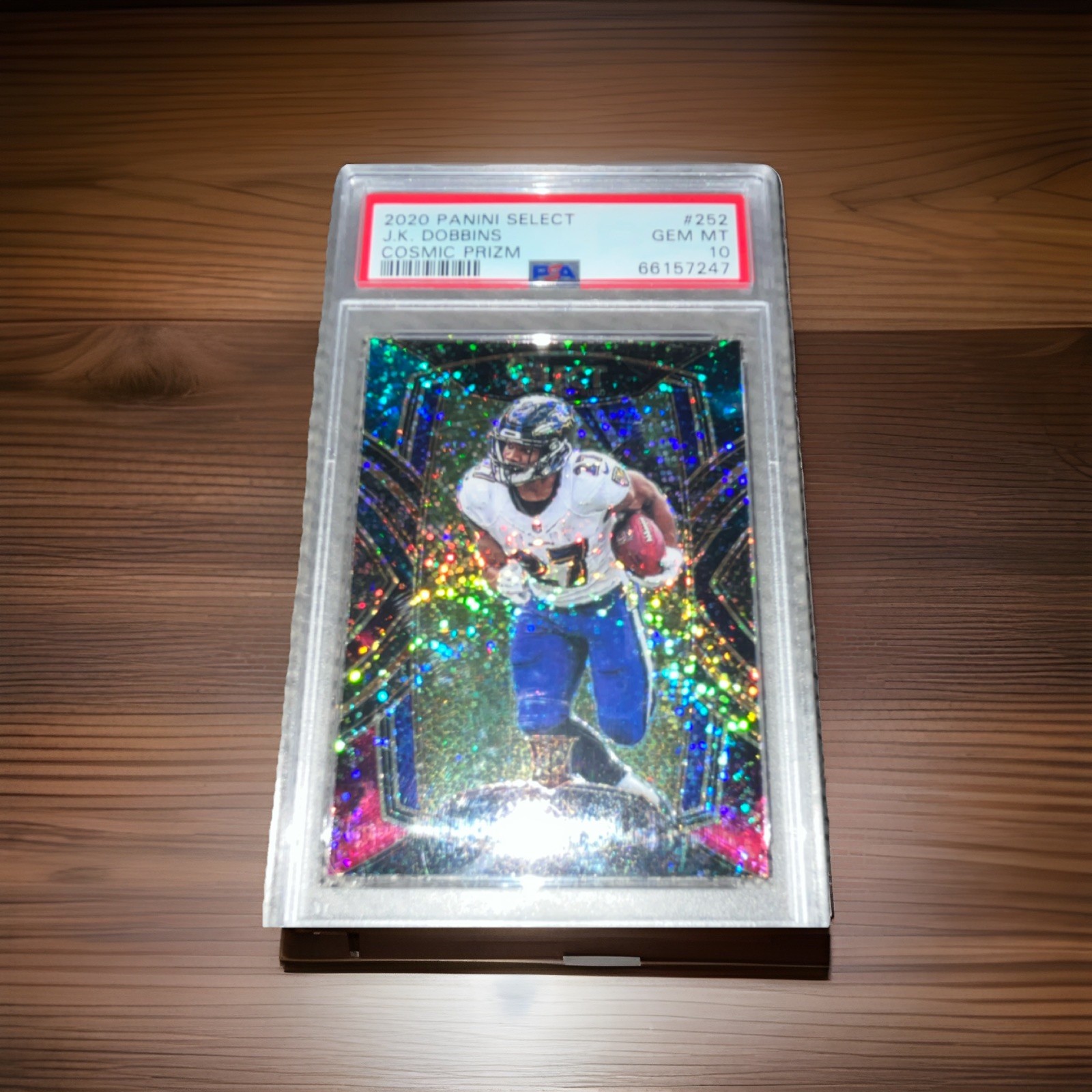 2020 Panini Select Club Level J.K. Dobbins #252 Cosmic Prizm PSA 10 Ravens