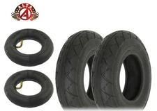 2 ALTALINE SCOOTER WIRE BEAD TIRES 200 X 50 BLACK SMOOTH TREAD W/90 DEGREE TUBES