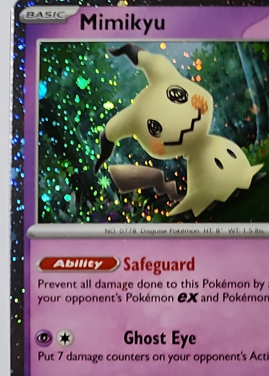 Fart Swirl 🌀 Mimikyu 037/091 Cosmos Holo Bleed Error Rare Pokémon