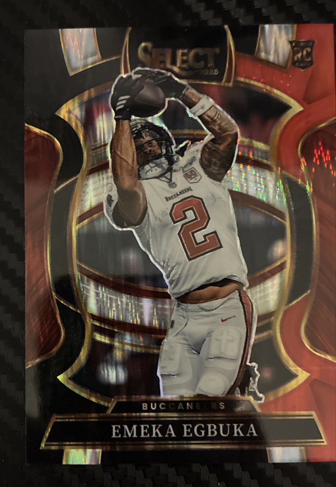 2025 Panini Select - Concourse Emeka Egbuka #37 Black & Red Shock Prizm (RC)