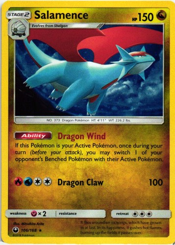 Pokemon Salamence 106/168 Celestial Storm Rare Holo Lightly Played