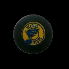 ST. LOUIS BLUES VINTAGE OFFICIAL HOCKEY PUCK VICEROY MFG. MADE IN CANADA NHL 