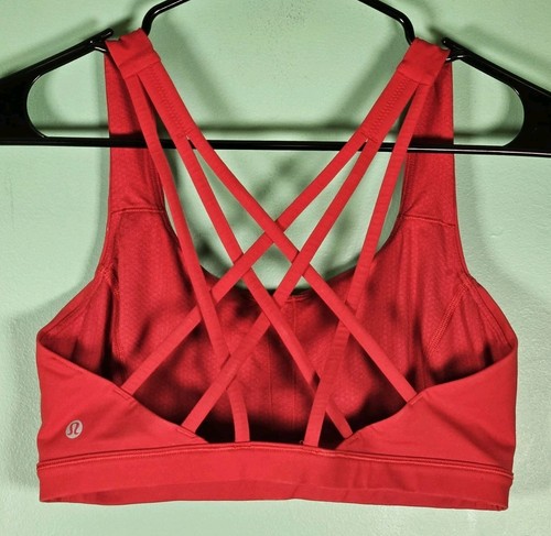 Lululemon Energy Sports Bras Sizes 8 And 10 Orange And Brown- No Cup Pads - Picture 3 of 5