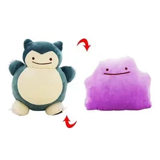 Ditto to Snorlax Pokemon Reversible Plushie/Stuffed Animal, Pikachu, Squirtle