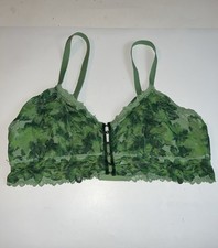 aerie Real Power Wireless Push Up Sunkissed Lace Bra Size XL Green Mission