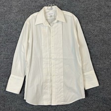 Paul Fredrick Mens French Cuff Button Up Dress Shirt Size 16.5-31 Trim Fit White