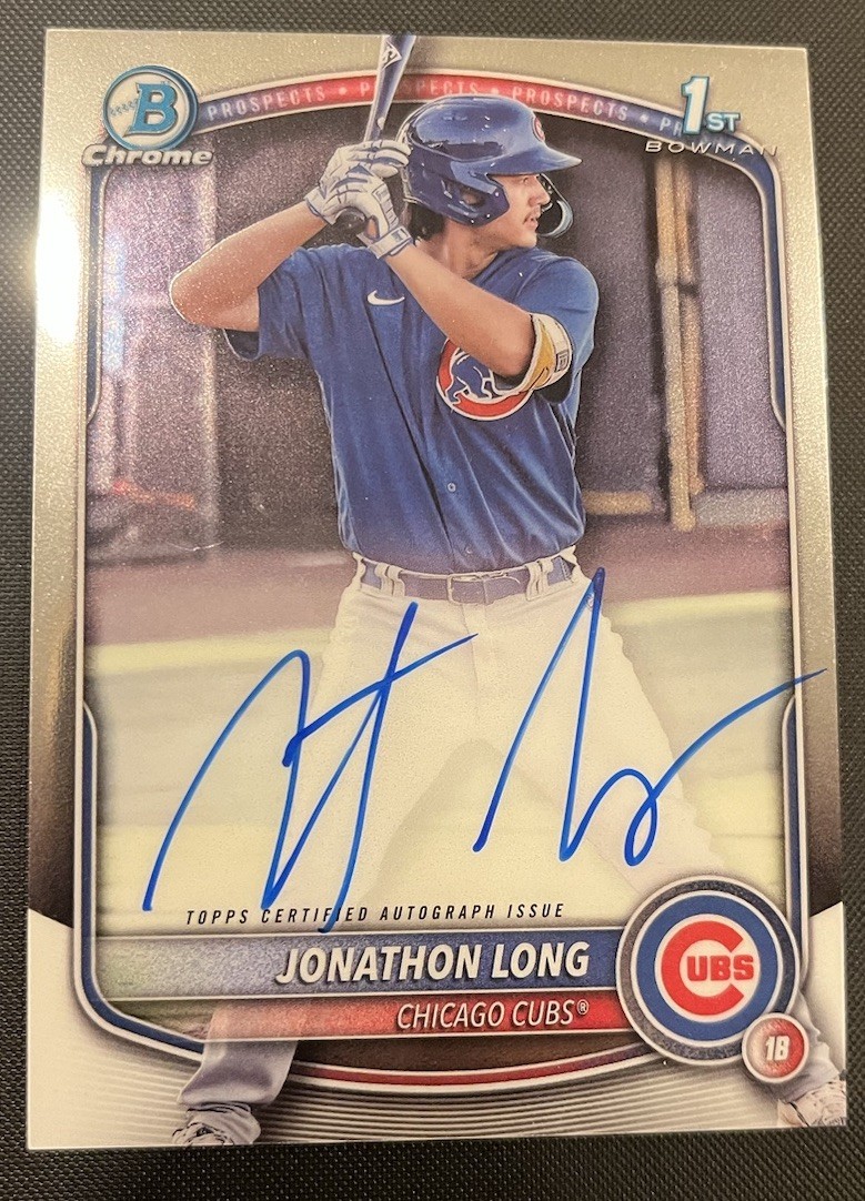 Jonathon Long 1st Bowman Chrome 2025 Autograph Rookie 
