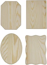 4 Pack Unfinished Wood Plaques for Crafts, Wood Burning, 6.5 Inch x 4.5 Inch