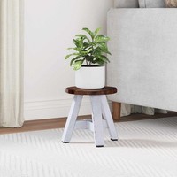 Hocker Natur 22 X 22 X 24 Cm Mahagoni Holz