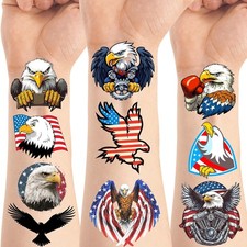 200Pcs Eagle Temporary Tattoo Sticker American Flag Bird National Day Theme Birt