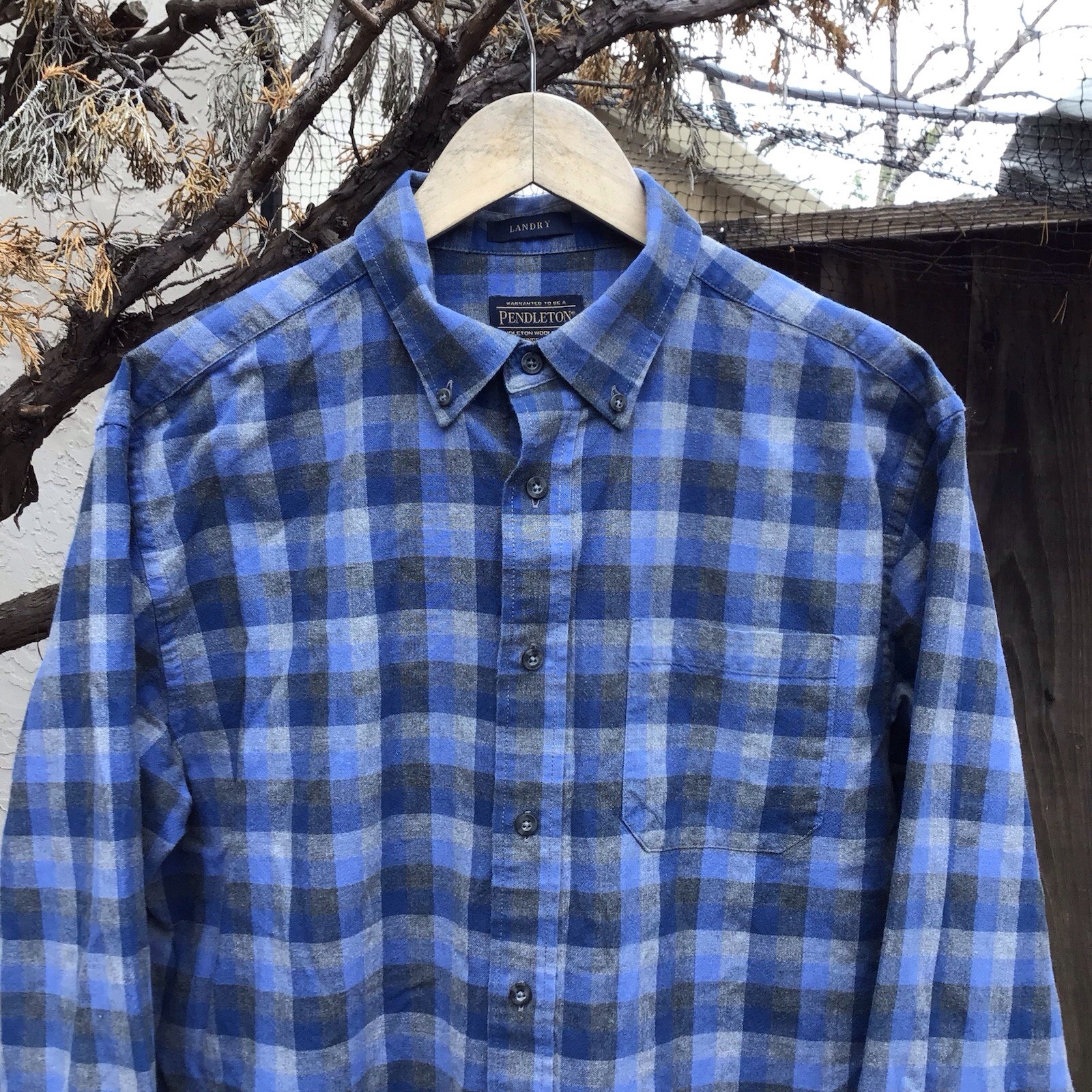 Pendleton Landry Blue Plaid Button Down Shirt Men… - image 2