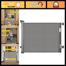 Retractable Baby Gate for Stairs - 33" Height, Expands 55" - Safety Gate for Kid