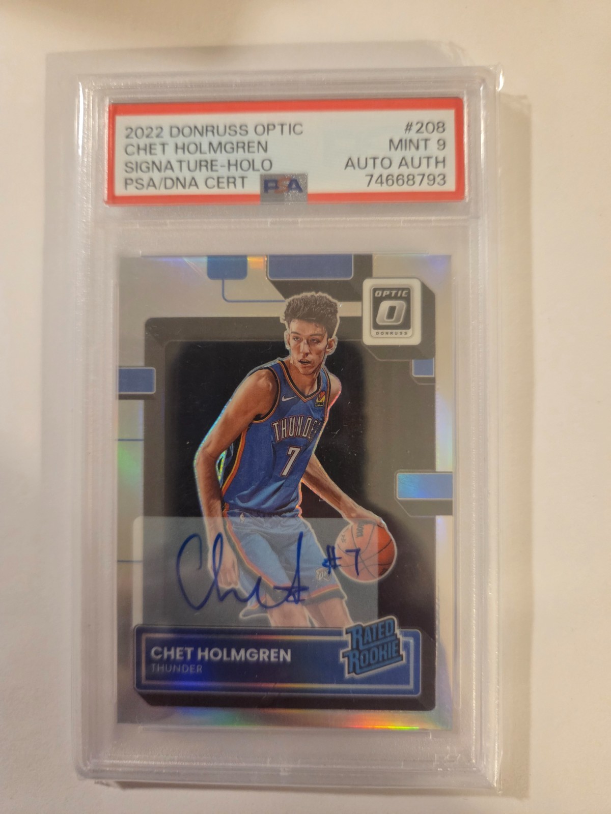 2022 Donruss Optic Chet Holmgren Signature Holo Auto PSA 9 #208