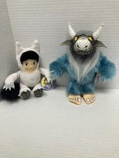 Where The Wild Things Are 2 Plush Stuffed Toys Berbard & Max 7" & 8" NWT's