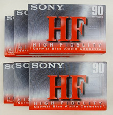 NOS Sony High Fidelity Normal Bias 90 Minute Audio Cassette Tapes Lot of 6