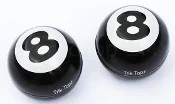 Trik Topz Bicycle Valve Caps Pair - 8 Ball Black