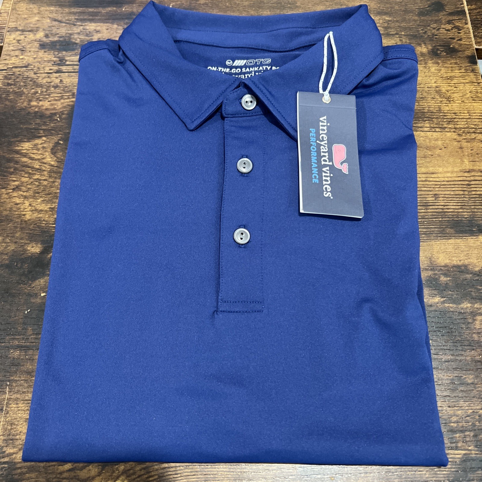 Vineyard Vines Solid On The Go Sankaty Performance Polo XL Depth Blue Brand NWT