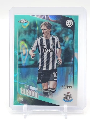 ANTHONY GORDON 2025-26 TOPPS CHROME UCL AQUA LAVA REFRACTOR /199 #159 Q0154