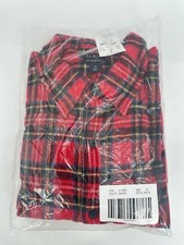 J. Crew BU178 Men's Medium Red Plaid Classic Flannel Button-Front Shirt NWT