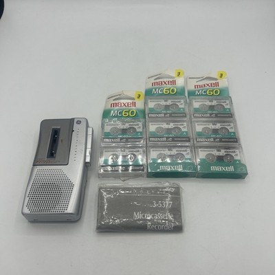 GE Microcassette Auto Voice Recorder 3-5377 Fast Playback Bundle w/8 Tapes