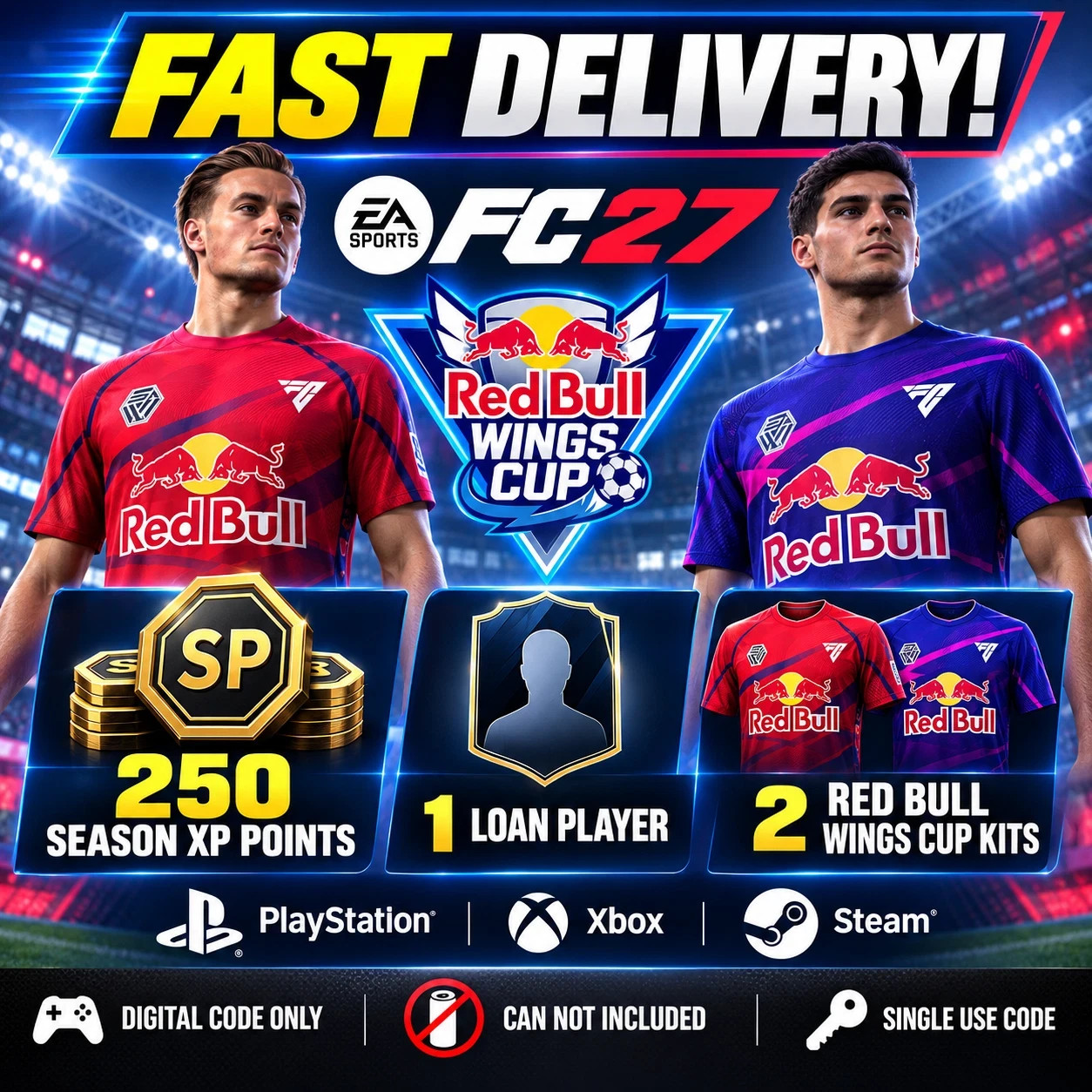 EA FC 27 - Red Bull Wings Cup kit = 250 Season XP + Loan Player + 2 Kits !