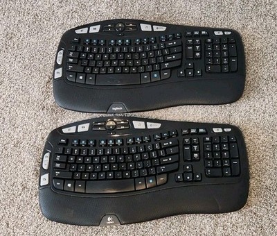 Logitech K350 Comfort Wave Ergonomic Wireless Curved Keyboard Lot of 2