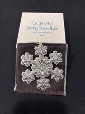 1975 GORHM STERLING SNOWFLAKE 6TH ED IN SERIES NICE COND INCD ORIG BOX & BAG
