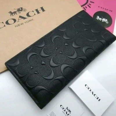 Brand new COACH Long Wallet Embossed Signature Black