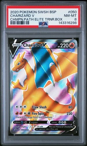 PSA 8 Charizard V 050 Chmpn.Path Elite Trnr.Box Pokémon 2020 Pokemon Promo