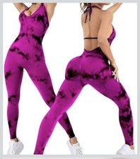 Women s Tie Dye Halter One-Piece Jumpsuit L P...