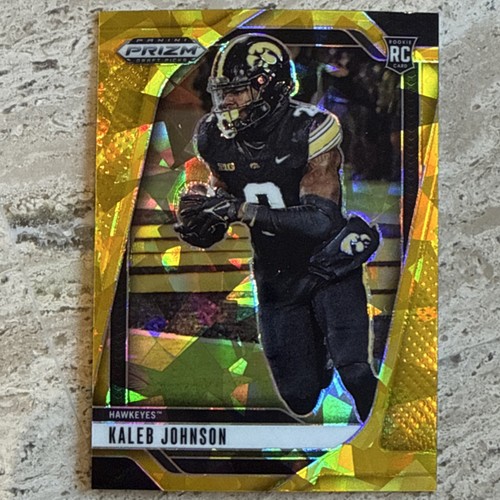 Panini 2025 Prizm Draft Picks Kaleb Johnson #38 Gold Ice Prizm Rookie