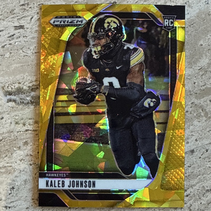 Panini 2025 Prizm Draft Picks Kaleb Johnson #38 Gold Ice Prizm Rookie
