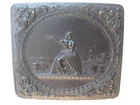 CIVIL WAR ERA PHOTO , NICE UNION CASE, 2 MEN, NAVY CAPS, 3 3/4'' X 3 1/4'' IN.