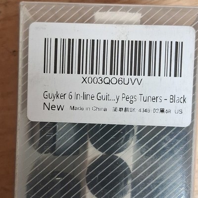 Guyker 6 In-Line Guitar Tuning Pegs Machine Heads Tuners Black Neck X003QO6UVW