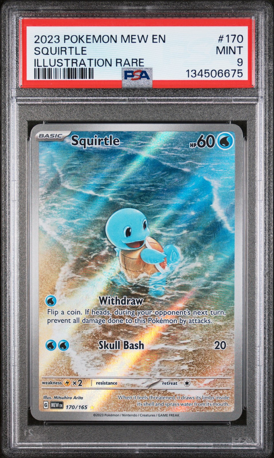 2023 POKEMON MEW EN-151 ILLUSTRATION RARE #170 SQUIRTLE PSA 9