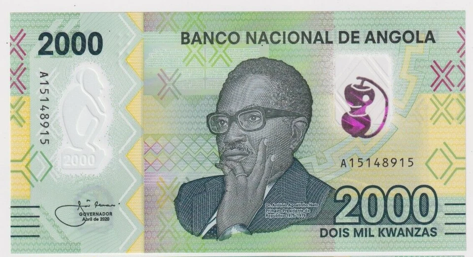 ANGOLA 2000 KWANZAS (2020) - P-NEW  UNC Polymer Notes -Prefix A - Image 2 of 3