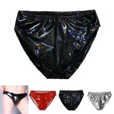 Culotte Pantalon Culotte Mouillé Latex Look Bas PU Brillant Mode Serré