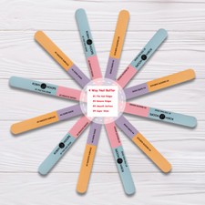 Tampón de uñas de 4 vías / lima borde de uñas, eliminar crestas, superficie lisa, súper brillo