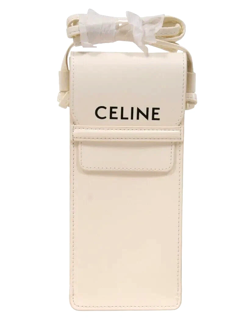 CELINE Authentic White crossbody pouch phone wallet sunglasses case BRAND NEW