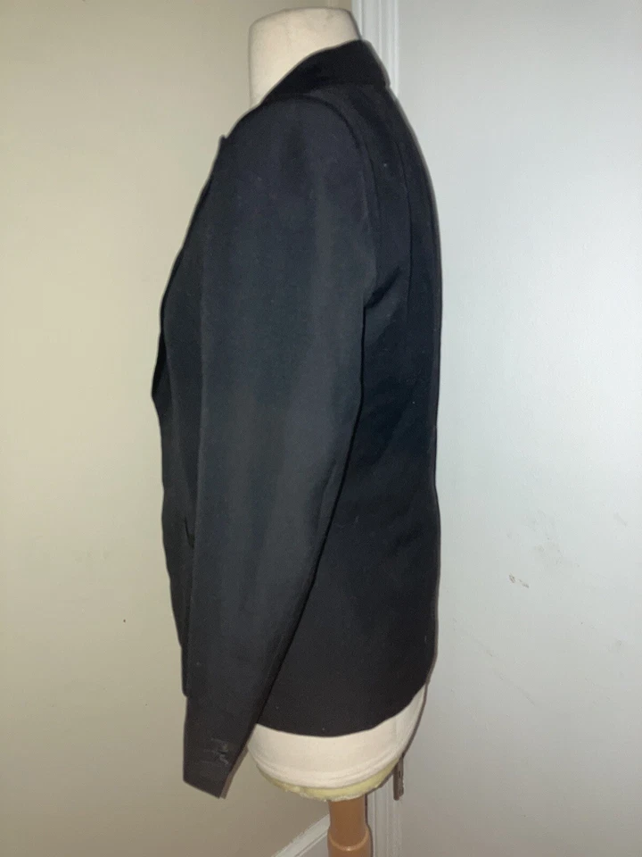 Chaqueta Blazer Brioni Para Mujer Esmoquin Negra Lana Satén Borde Un Botón Talla S/34 Foto 4 de 4