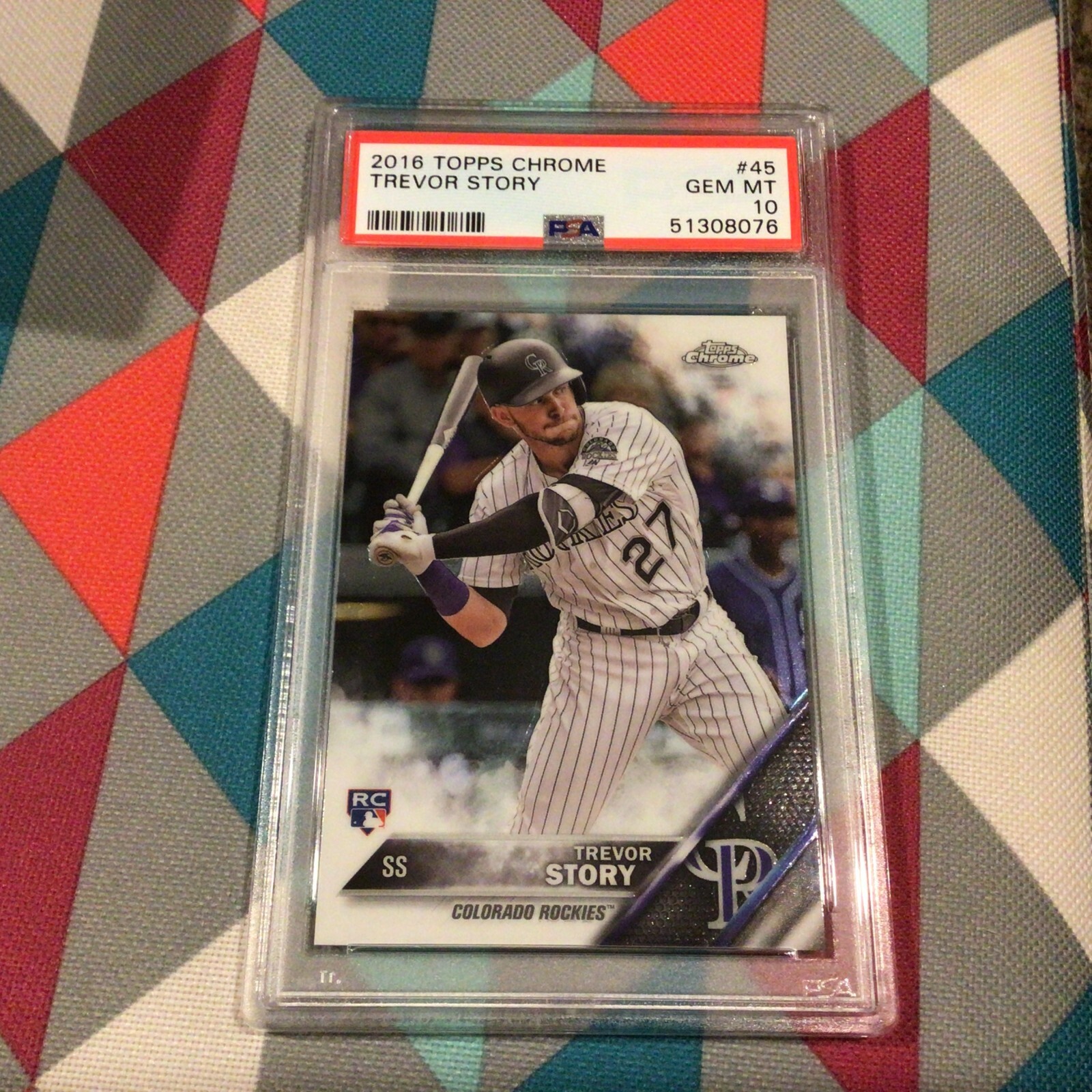 2016 Topps Chrome Trevor Story ROOKIE PSA 10 Gem Mint #45 RC Rockies - WOW